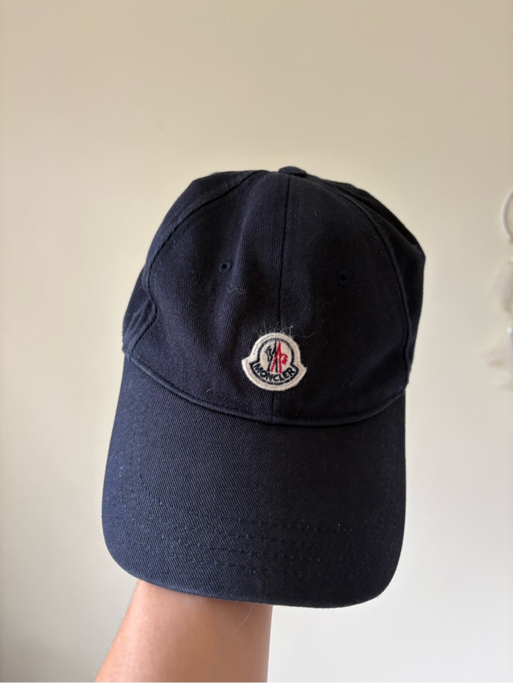Moncler Navy Blue Cotton Gabardine Baseball Cap 🧢
